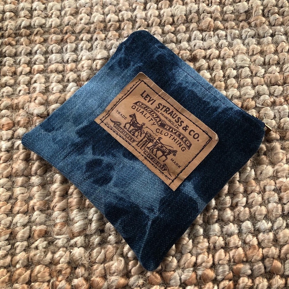 Handmade Levi’s bleached denim coin purse
